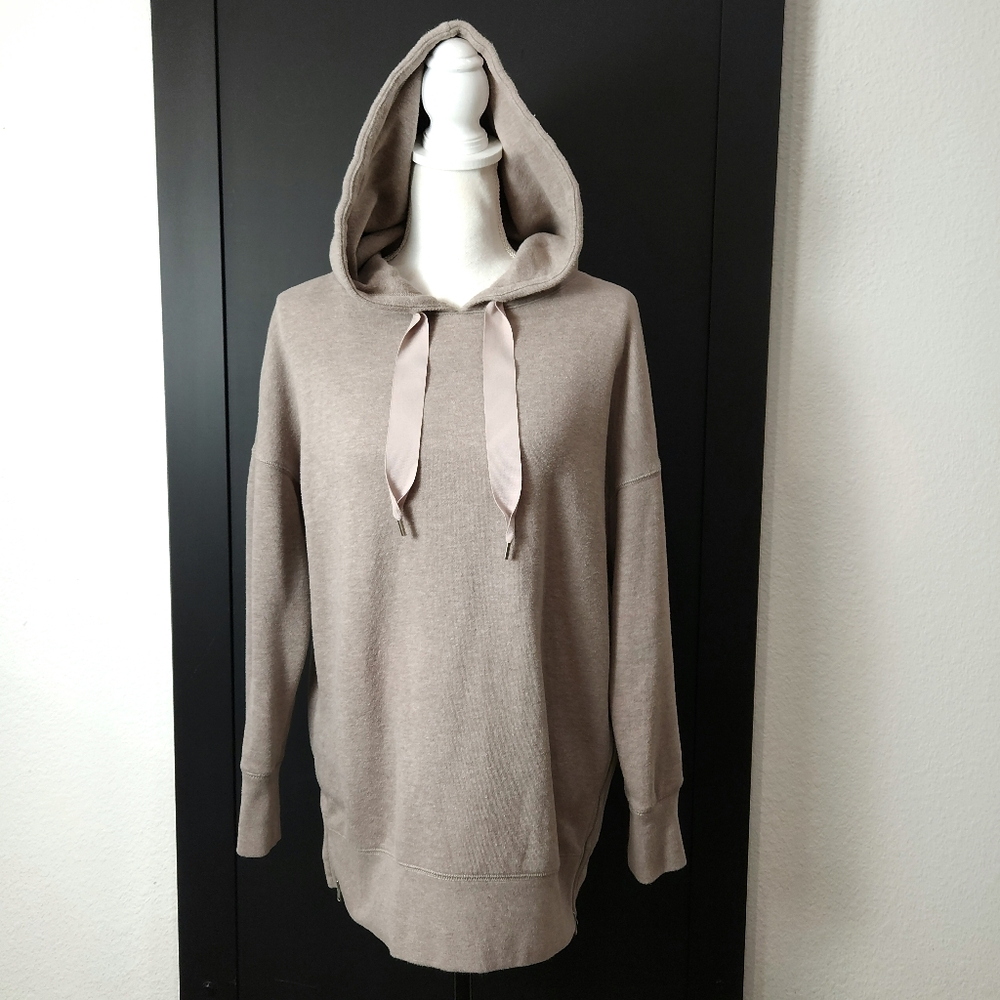 Aerie Beige Oversized Hoodie With Zippers on The Side Size Small - Picture 3 of 12